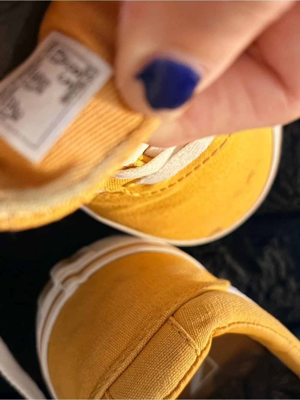 Vans Yellow Canvas Low-Top Sneakers with White Stripe